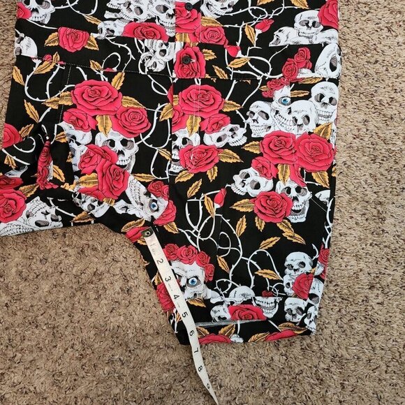 Glimms New York Skulls & Roses Fitted Cotton/Spandex Button Front Romper Mens L - Picture 11 of 12